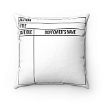 Library Card Throw Pillow - Decorative Pillow - Indoor Outdoor Cushion - Sofa Home Decor