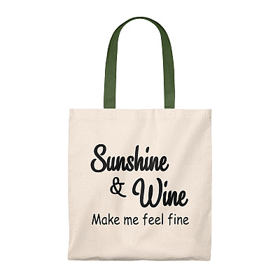 Alternative view of Sunshine And Wine Make Me Feel Fine Vintage Canvas Tote Bag - Shoulder Bag - Reusable Grocery Shopping Bag