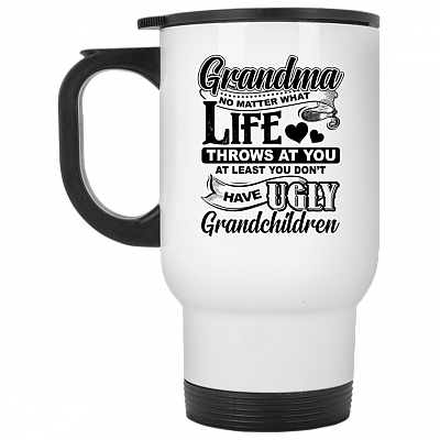 14 oz. White Travel Mug
