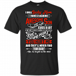 I Am A Lucky Mom I Have A Freaking Awesome Son Who Cuss A Lot And Dislike Stupid People T-shirt - V-neck Tee