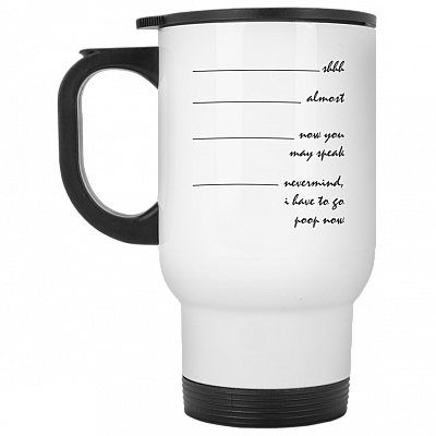 14 oz. White Travel Mug