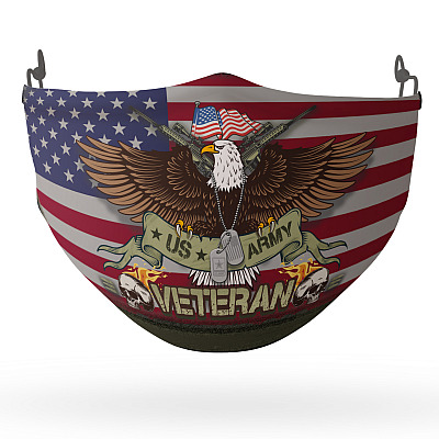 Alternative view of US Army Veteran Washable Reusable Custom - Printed Cloth Face Mask Cover