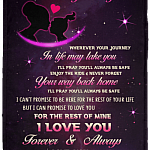 To My Daughter Wherever Your Journey In Life May Take You Fleece Blanket - To Dad Mom Loves Daughter Premium Sherpa Blanket