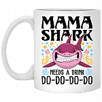 Mama-Shark Needs A Drink Do Do Do Do Ceramic Coffee Mug - Beer Stein -Water Bottle - Color Changing Mug