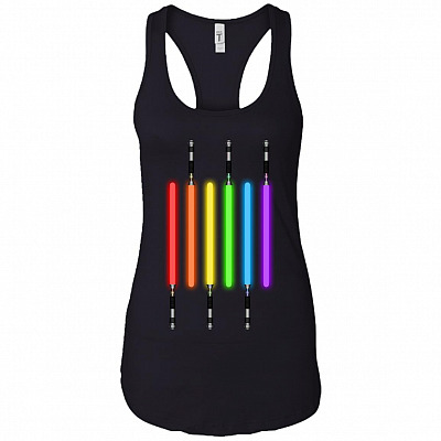 Flag Light Swords Tank Top - Racerback - LGBT Gay Pride Tank Top