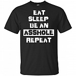 Eat Sleep Be An Asshole-Repeat Funny T-shirt - V-neck Tee