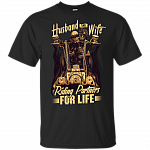 Husband And Wife Riding Partners For Life Biker Couple Skull T-shirt - V-neck Tee