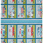 Happy Vintage Camper Trailers Camping Fleece Blanket - Fun Happy Retro Camper Trailers Premium Sherpa Blanket Woven Blanket