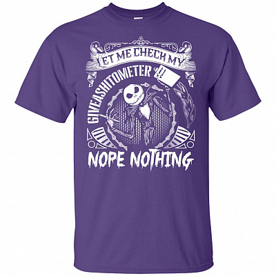 Alternative view of Let Me Check My Giveashitometer Nope Nothing Skellington T-Shirt - Jake Giveashitometer T-Shirt