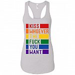 Kiss Whoever The Fck You Want Tank Top - Racerback - LGBT Pride Tank