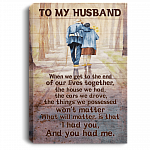 To My Husband Gallery Wrapped Framed Canvas Prints – Gift For Husband Unframed Poster Blessed Called Home Decor Wall Art