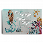She Is Clothed In Strength And Dignity She Laughs Without Fear Of The Future Mermaid Framed Canvas - Unframed Poster
