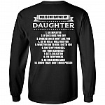 Rules For Dating My Daughter Be Employed Print On Back Hoodie - Sweatshirt - Long Sleeve Shirt
