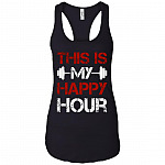 This Is My Happy Hour Cotton Tank Top Tee - Ladies Racerback Tank