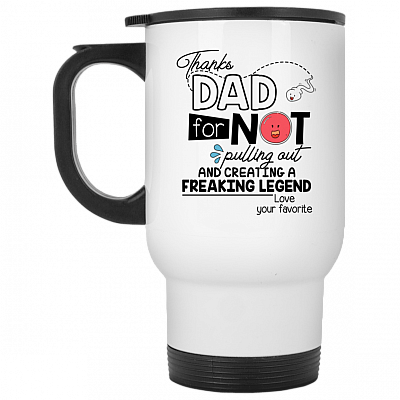 14 oz. White Travel Mug