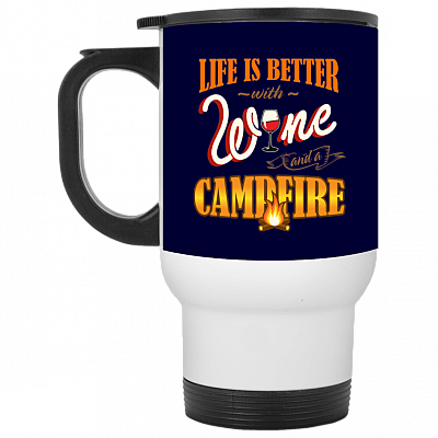 14 oz. White Travel Mug