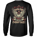 My Dad Is My Guardian Angel He Watches Over My Back Print On Back Hoodie - Long Sleeve - Sweatshirt