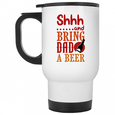 14 oz. White Travel Mug
