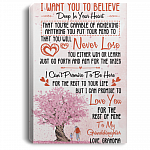 To My Granddaughter Unframed Poster - Gallery Wrapped Framed Canvas Prints