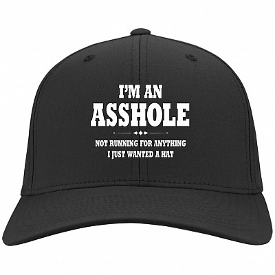 I'm An Asshole Not Running For Anything I Just Wanted A Hat Twill Cap - High-Profile Snapback Hat - Trucker Hat