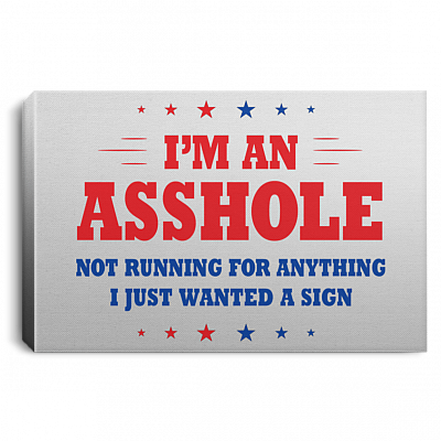 I'm An Asshole Not Running For Anything I Just Wanted A Sign Framed Canvas Prints - Unframed Poster