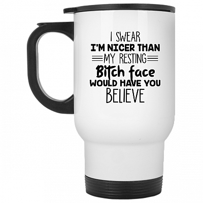 14 oz. White Travel Mug