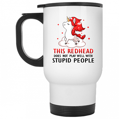 14 oz. White Travel Mug