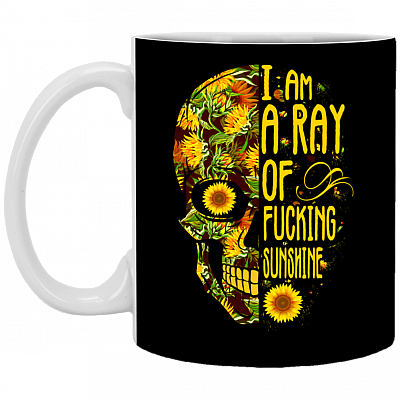 Ray Of F*cking Sunshine Skull Coffee Mug - Beer Stein -Water Bottle - Color Changing Mug