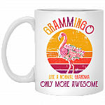 Grammingo Like A Normal Grandma Only More Awesome Vintage Retro Ceramic Coffee Mug - Grandma Flamingo Color Changing Mug