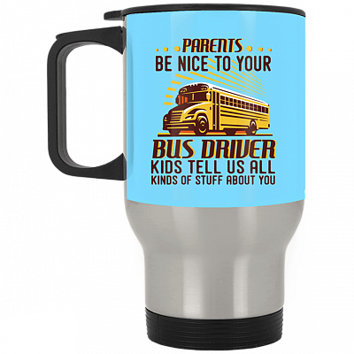 14 oz. Silver Travel Mug