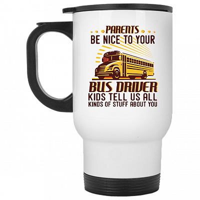 14 oz. White Travel Mug