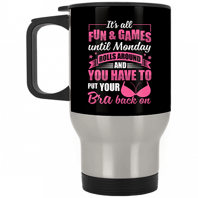 14 oz. Silver Travel Mug