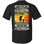 I Am A Lucky Dad I Have A Freaking Awesome Daughter She was Born in March Print On Back T-Shirt