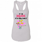 If I'm Drunk It's Her Fault Bald He-ad Left #2 Tank Top Tee - Ladies Racerback Tank