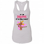 If I'm Drunk It's Her Fault Bald He-ad Left #1 Tank Top Tee - Ladies Racerback Tank