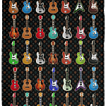 Guitar Fleece Blanket - Premium Sherpa Blanket - Woven Blanket