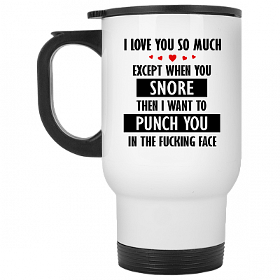 14 oz. White Travel Mug