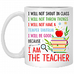 I Will Not Shout In Class I Am The Teacher Ceramic Coffee Mug - Beer Stein - Water Bottle - Color Changing Mug