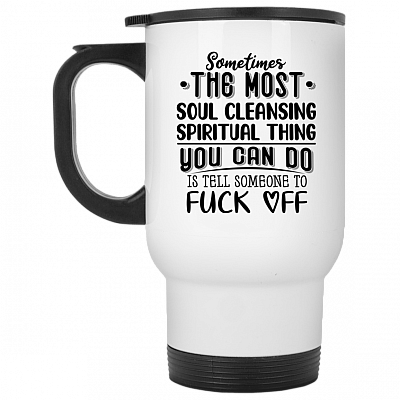 14 oz. White Travel Mug