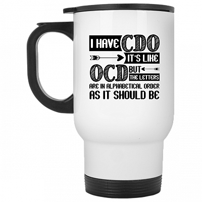 14 oz. White Travel Mug