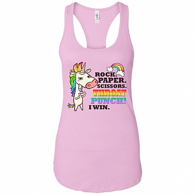 Alternative view of Rock Paper Scissors Throat Punch! I Win Tank Top - Racerback