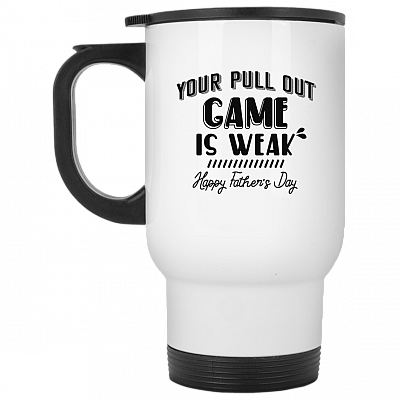 14 oz. White Travel Mug