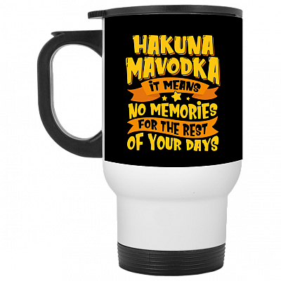 14 oz. White Travel Mug