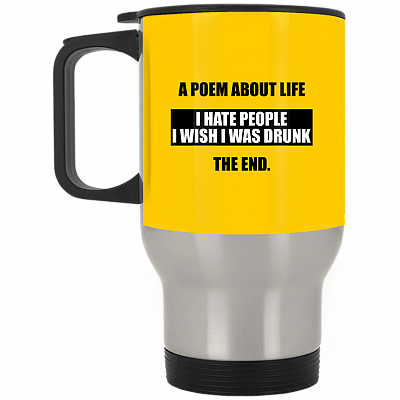 14 oz. Silver Travel Mug