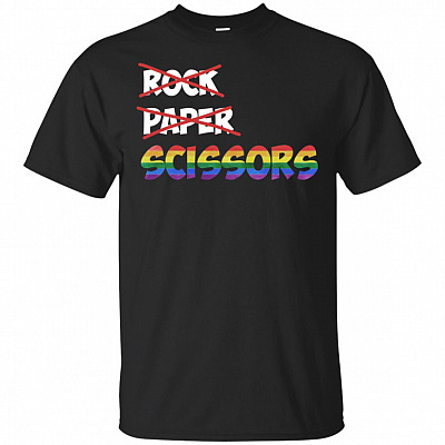 Not Rock Paper It's Scissors LGBT Funny Lesbian T-shirt - V-neck Tee