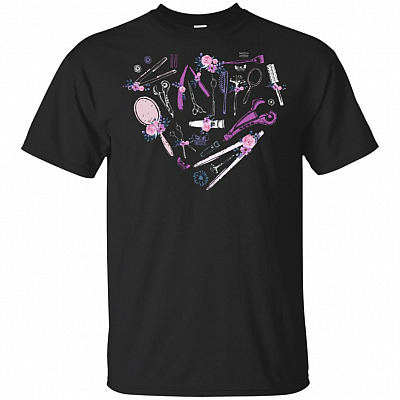 Floral Hair Style Stylist Flower T-Shirt - Fun Hair Stylist Barber Shop Tools Floral Gift Idea Tee Shirt