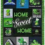 Home Sweet Home Lazy Turtle Lovers Fleece Blanket - Premium Sherpa Blanket - Woven Blanket