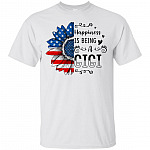 Happiness Is Being A Gigi Sunflower US Flag Fourth Of July Grandma T-shirt - V-neck Tee