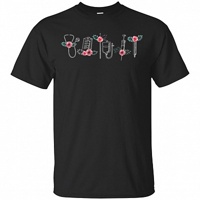 Floral Nurse T-Shirt - Nurse Appreciate Shirt