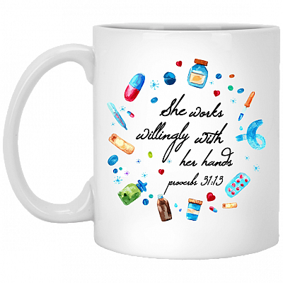 She Works Willingly With Her Hands Ceramic Coffee Mug - Beer Stein -Water Bottle - Color Changing Mug
